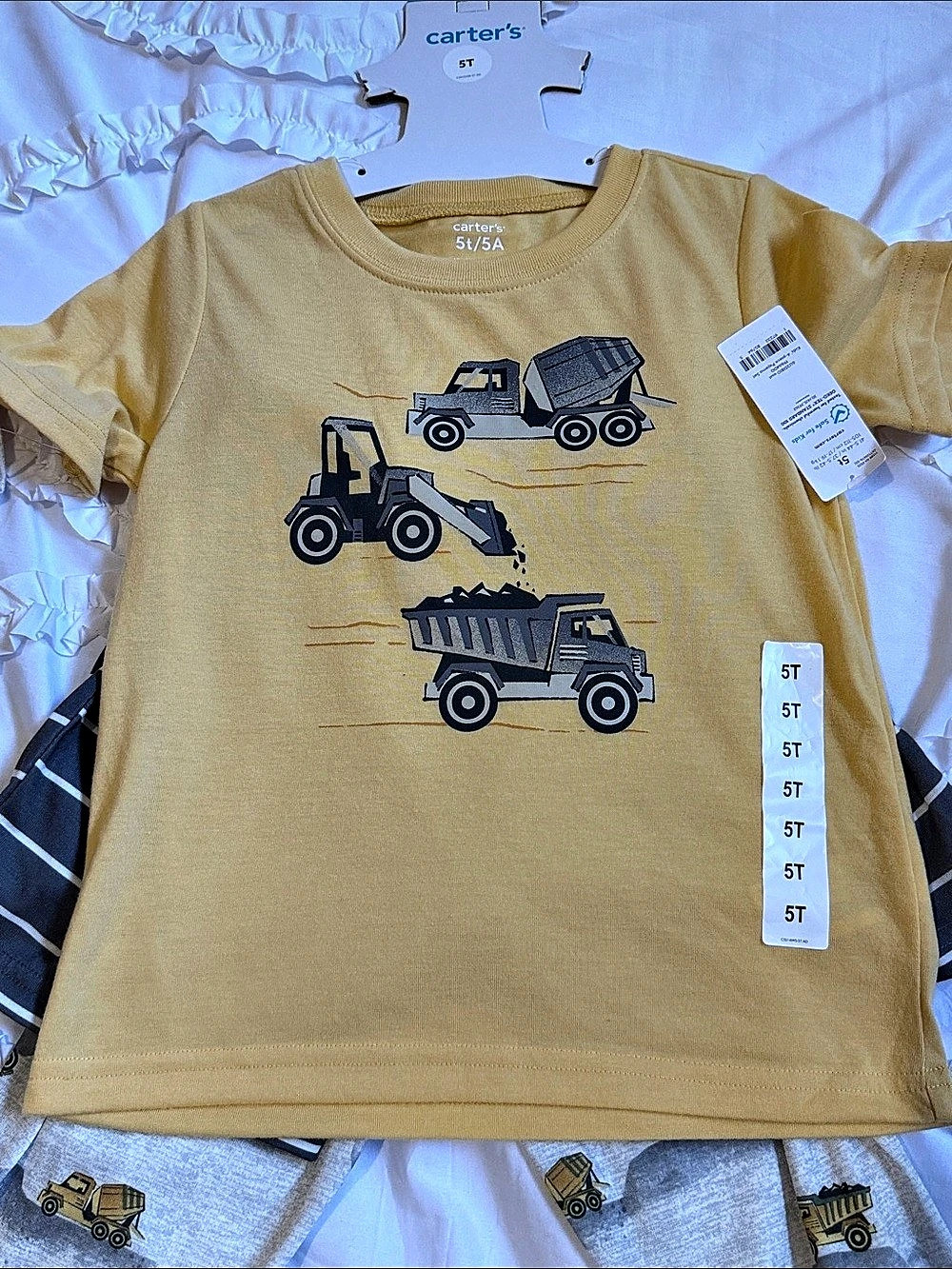 Carter's Kids' 4-Piece Pajama Set Construction Vehicle 4-Piece Pajama Set Boys